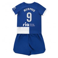 Atletico Madrid Memphis Depay #9 Replika babykläder Bortaställ Barn 2023-24 Kortärmad (+ korta byxor)